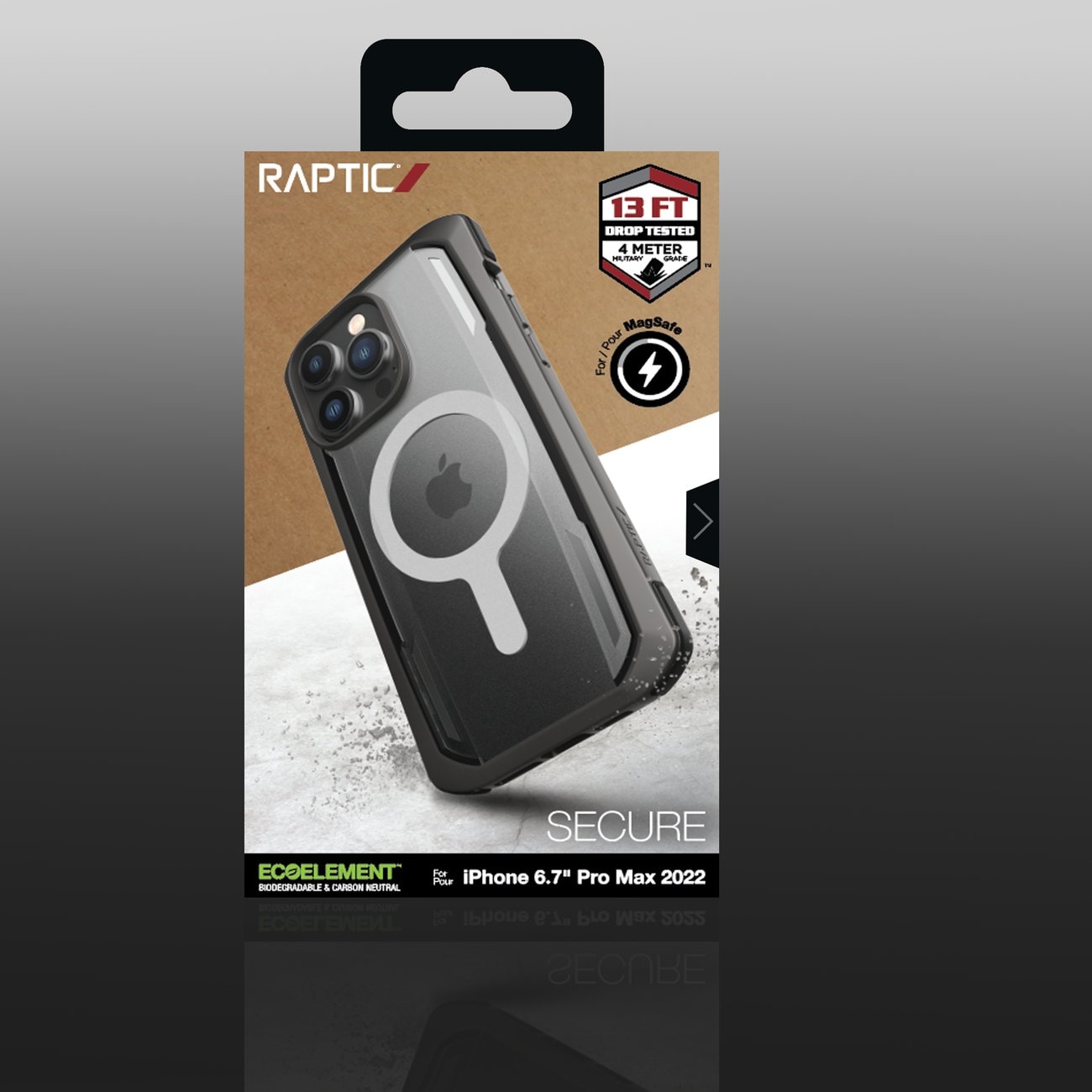 Raptic X-Doria Secure Case til iPhone 14 Pro Max med MagSafe pansret cover sort