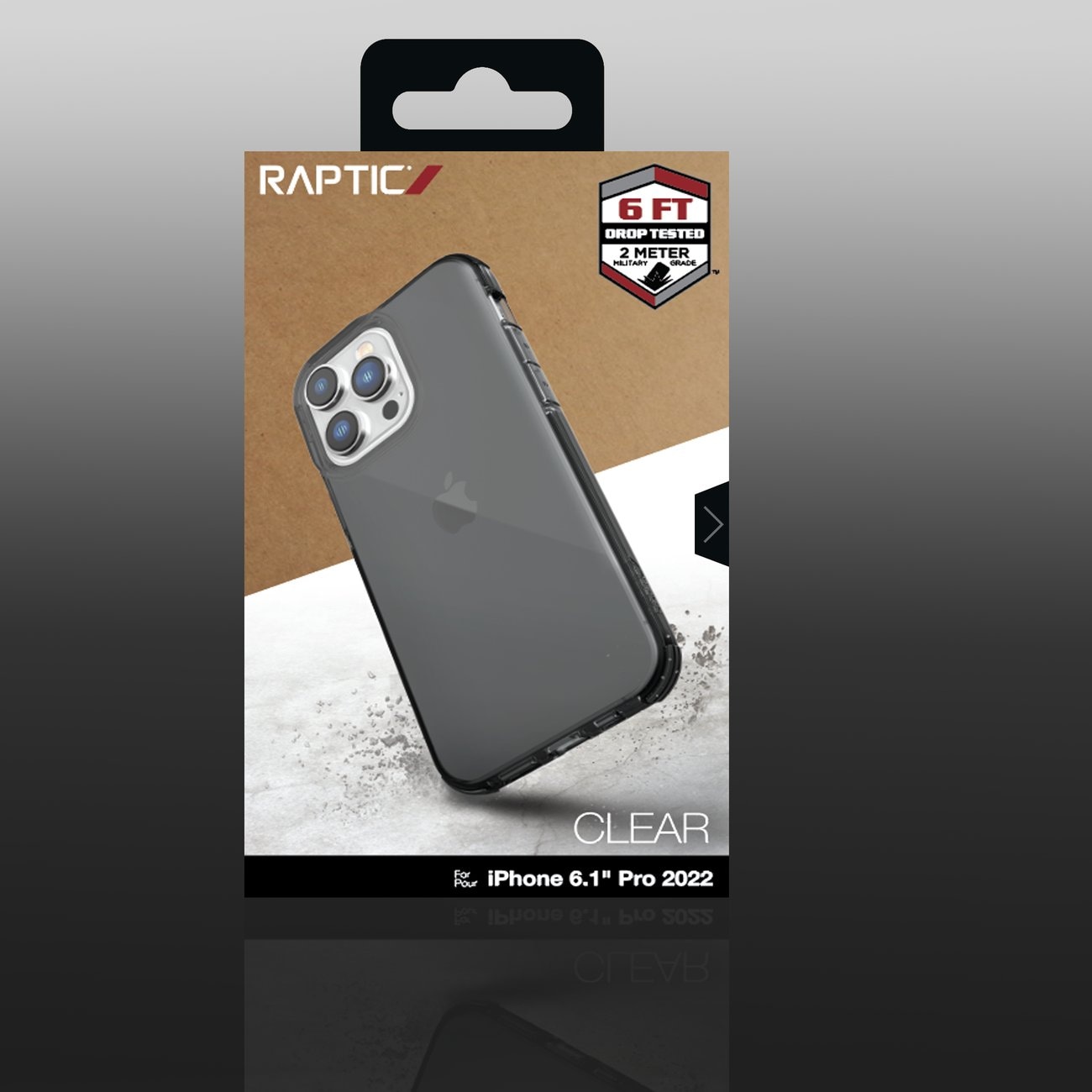 Raptic X-Doria Clear Case iPhone 14 Pro pansret cover grå