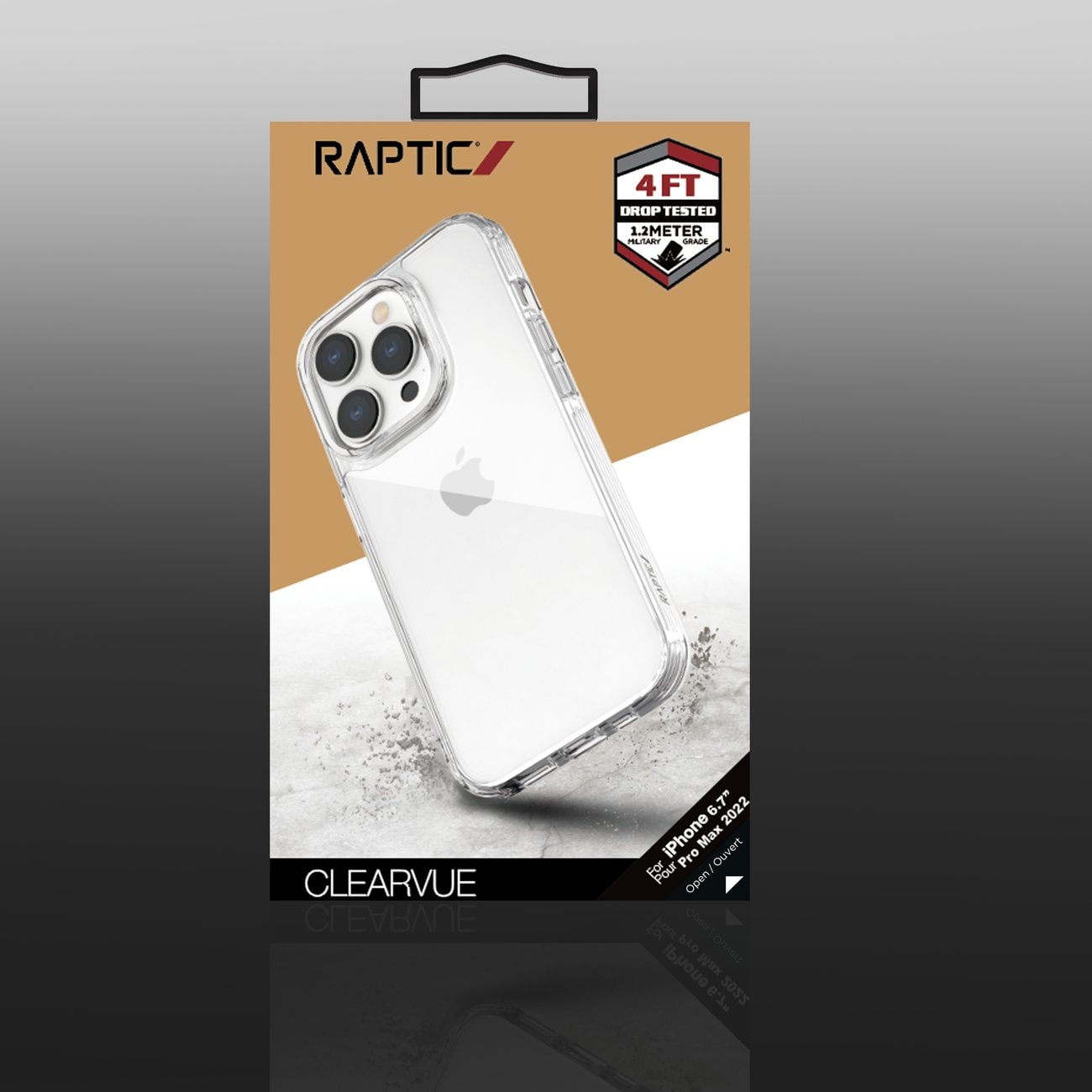 Raptic X-Doria Clearvue Etui iPhone 14 Pro Max bagbeklædning klar