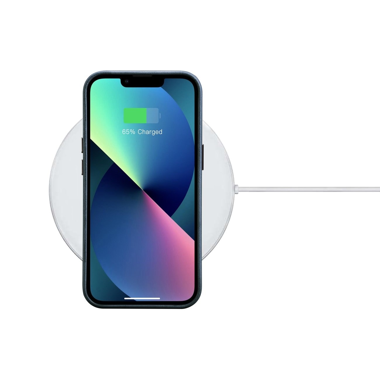 iCarer Oil Wax Premium læderetui til iPhone 14 Plus med MagSafe - mørkeblå (WMI14220703-BU)