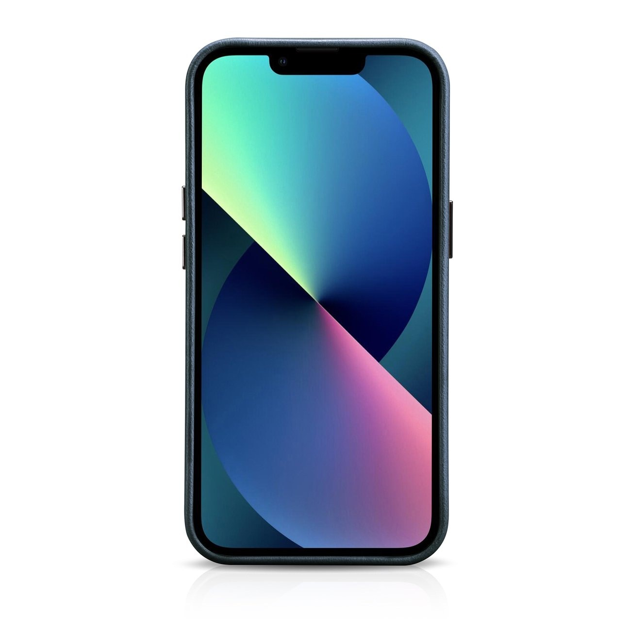 iCarer Oil Wax Premium læderetui til iPhone 14 Plus med MagSafe - mørkeblå (WMI14220703-BU)
