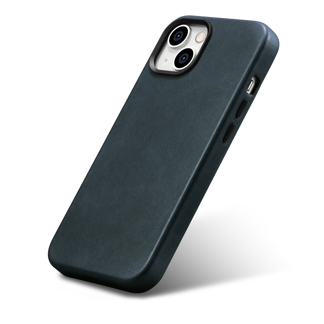iCarer Oil Wax Premium læderetui til iPhone 14 Plus med MagSafe - mørkeblå (WMI14220703-BU)