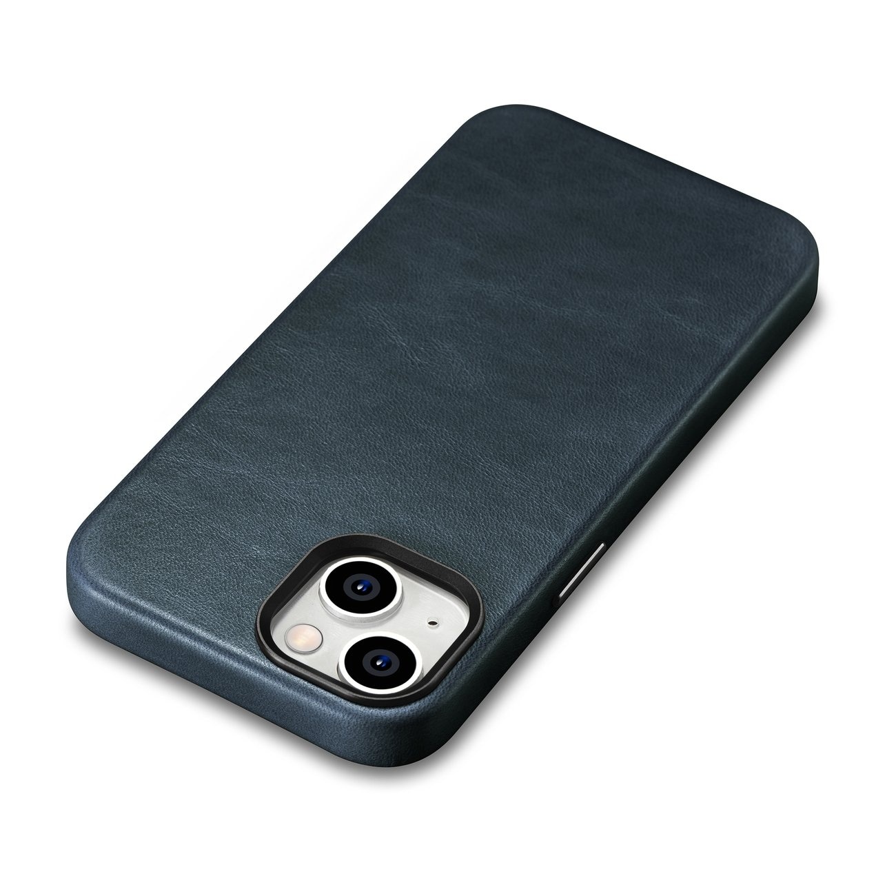 iCarer Oil Wax Premium læderetui til iPhone 14 Plus med MagSafe - mørkeblå (WMI14220703-BU)