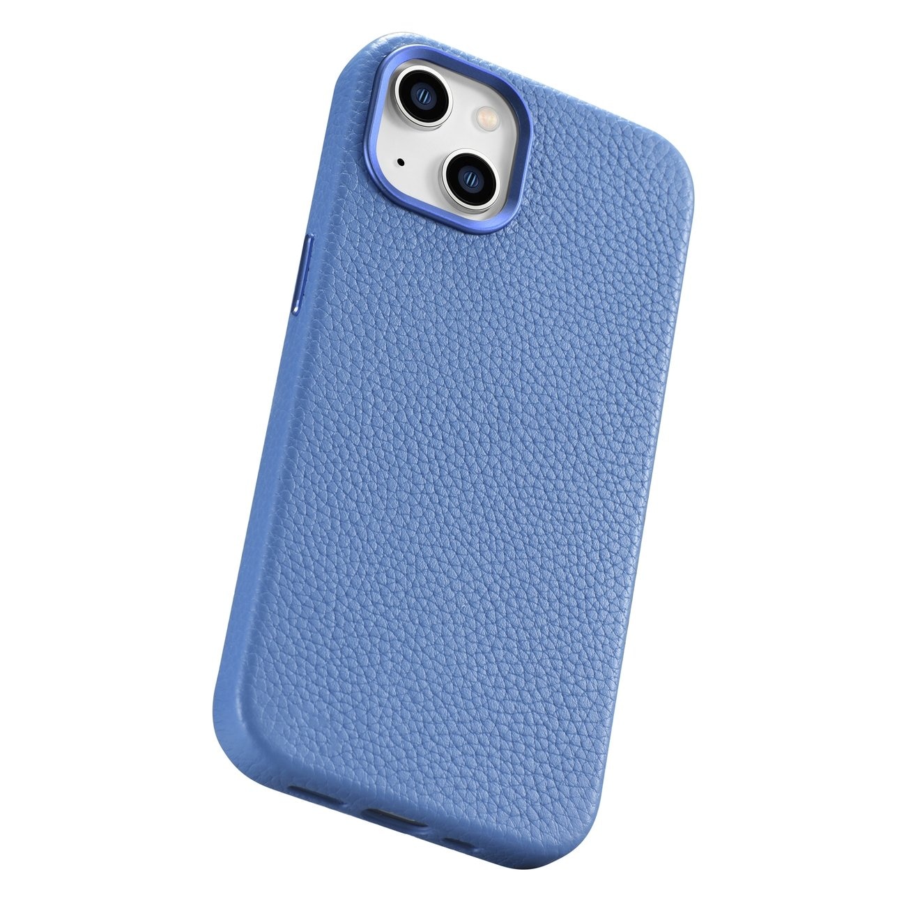 iCarer Litchi Premium læderetui til iPhone 14 Plus Magnetisk MagSafe Lyseblå (WMI14220711-LB)