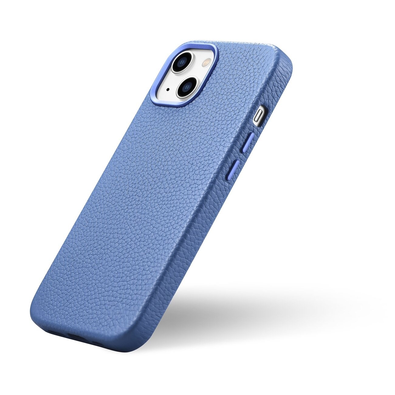 iCarer Litchi Premium læderetui til iPhone 14 Plus Magnetisk MagSafe Lyseblå (WMI14220711-LB)