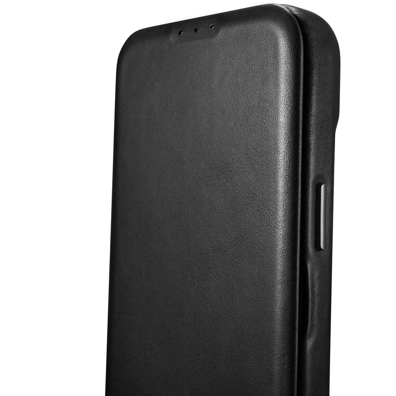 iCarer CE Oil Wax Leather Folio Case for iPhone 14 Plus, Magnetic Flip, MagSafe, Black