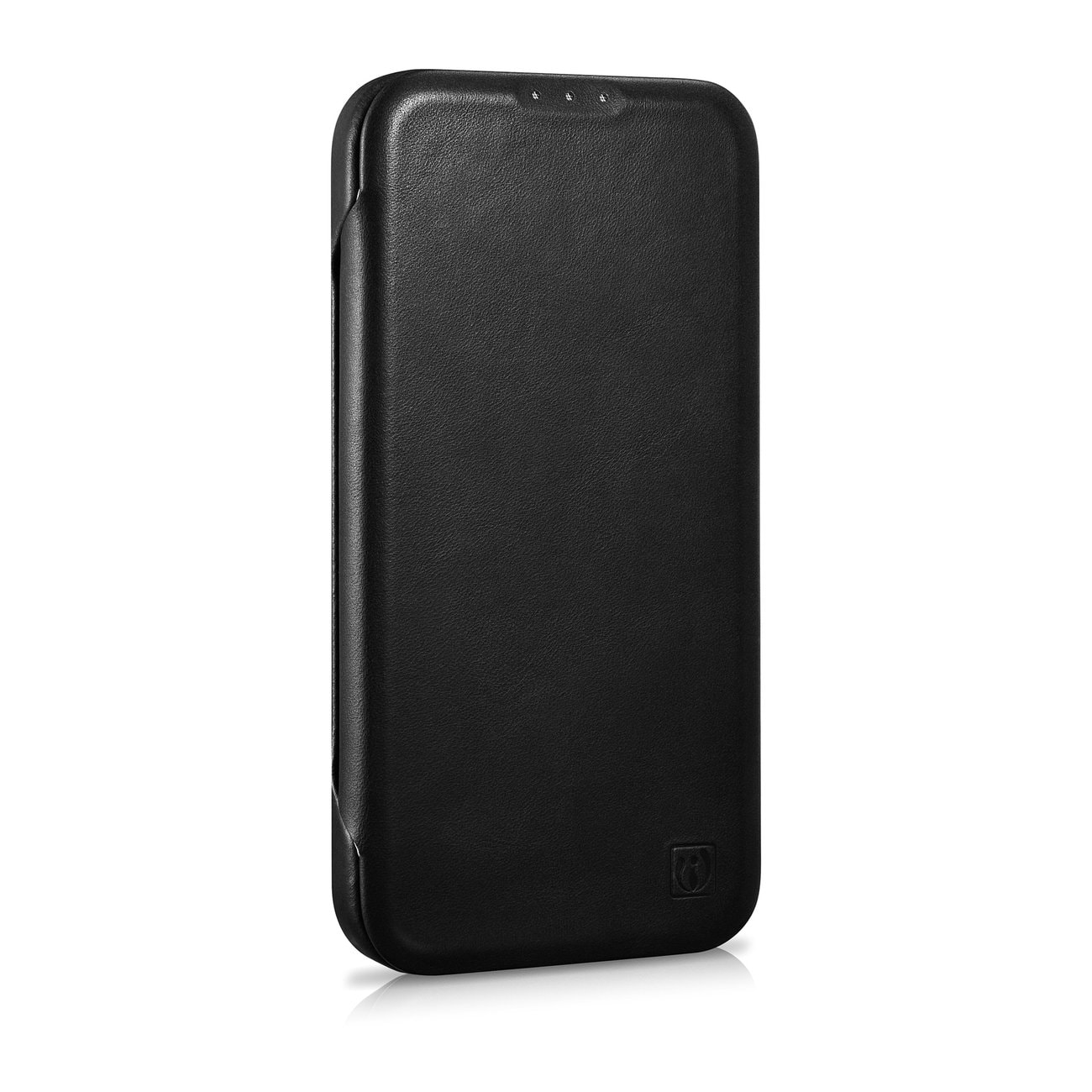 iCarer CE Oil Wax Leather Folio Case for iPhone 14 Plus, Magnetic Flip, MagSafe, Black