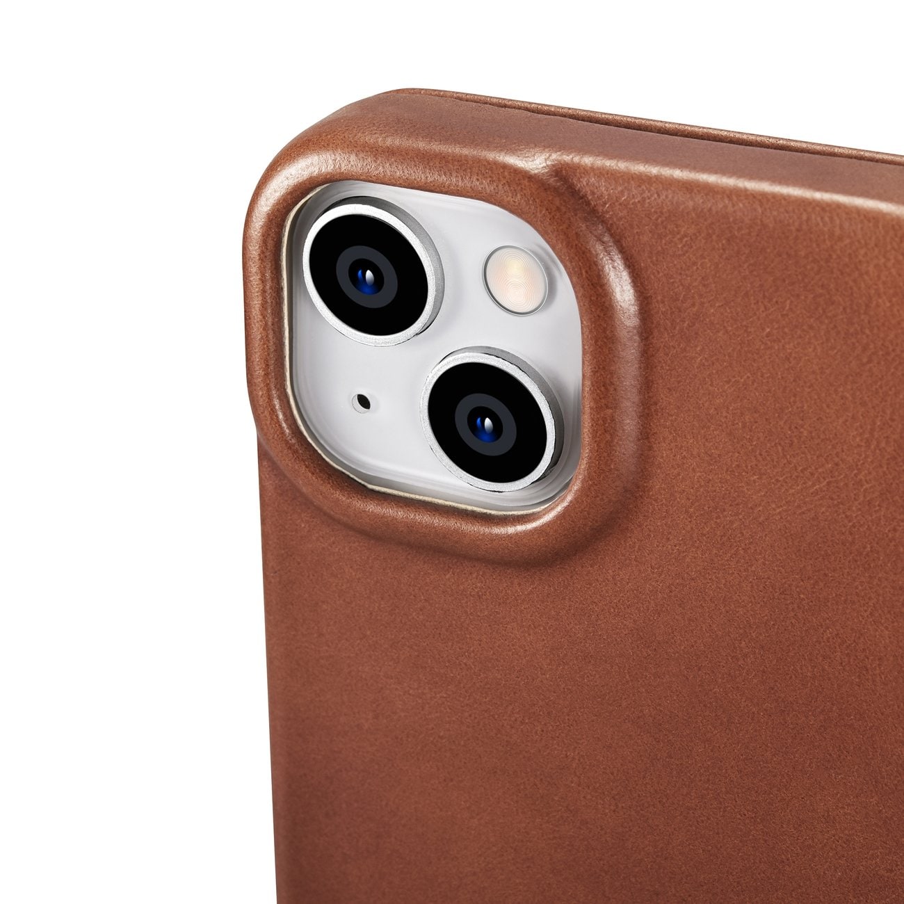 iCarer CE Oil Wax Leather Folio Case iPhone 14 Plus MagSafe Flip Etui Brown (AKI14220707-BN)