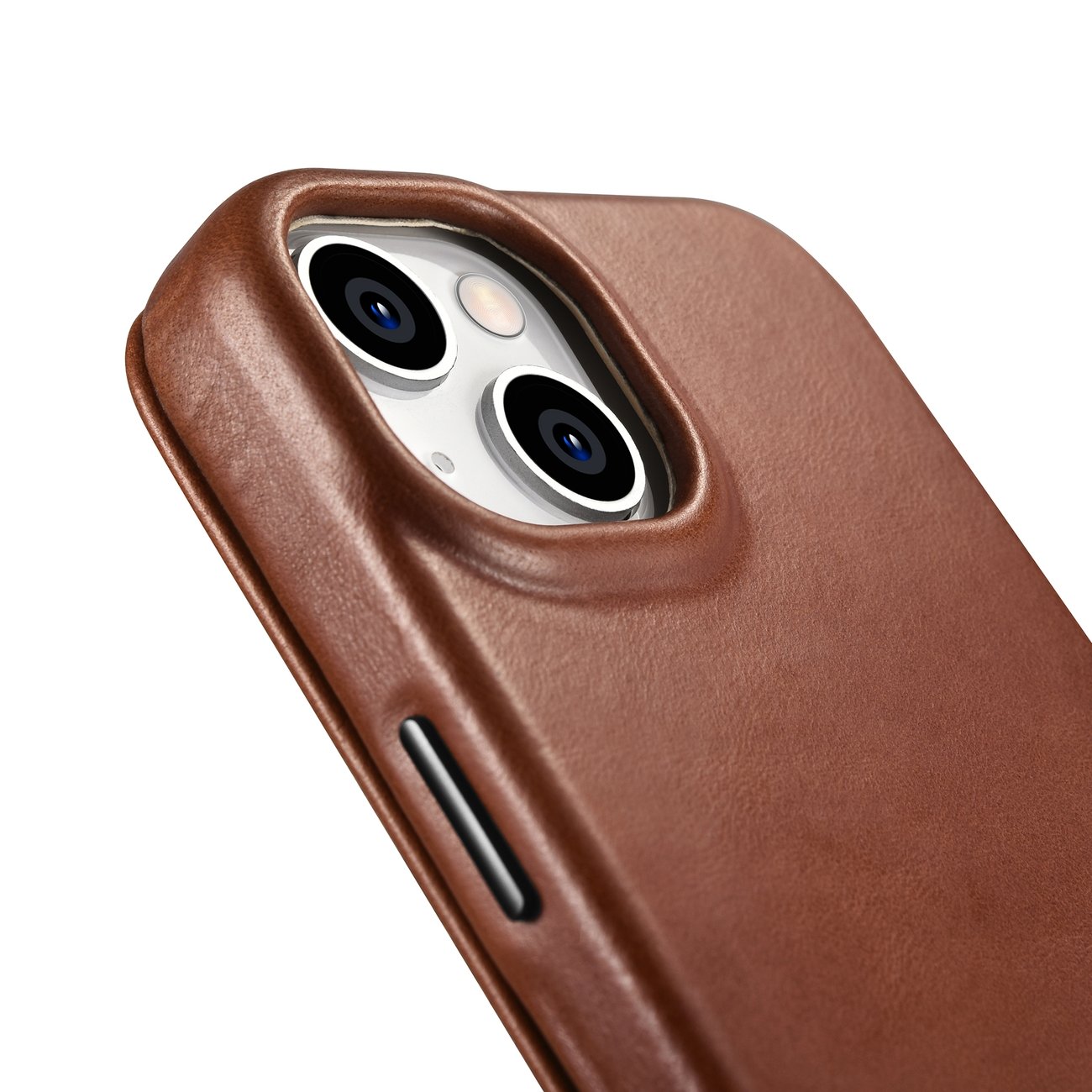iCarer CE Oil Wax Leather Folio Case iPhone 14 Plus MagSafe Flip Etui Brown (AKI14220707-BN)