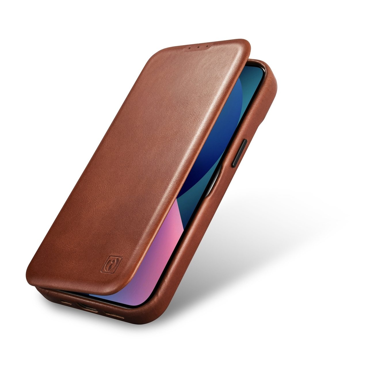 iCarer CE Oil Wax Leather Folio Case iPhone 14 Plus MagSafe Flip Etui Brown (AKI14220707-BN)