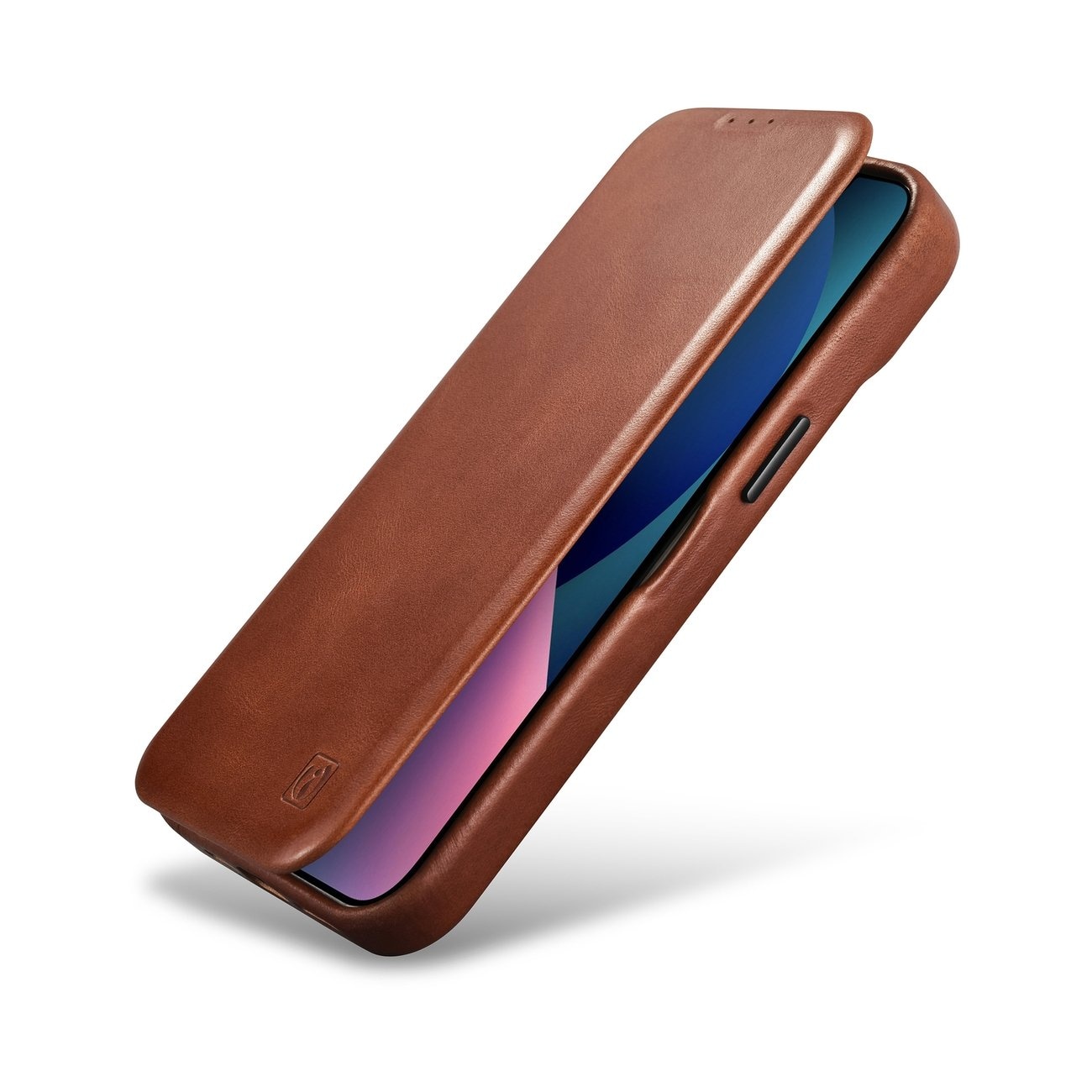 iCarer CE Oil Wax Leather Folio Case iPhone 14 Plus MagSafe Flip Etui Brown (AKI14220707-BN)