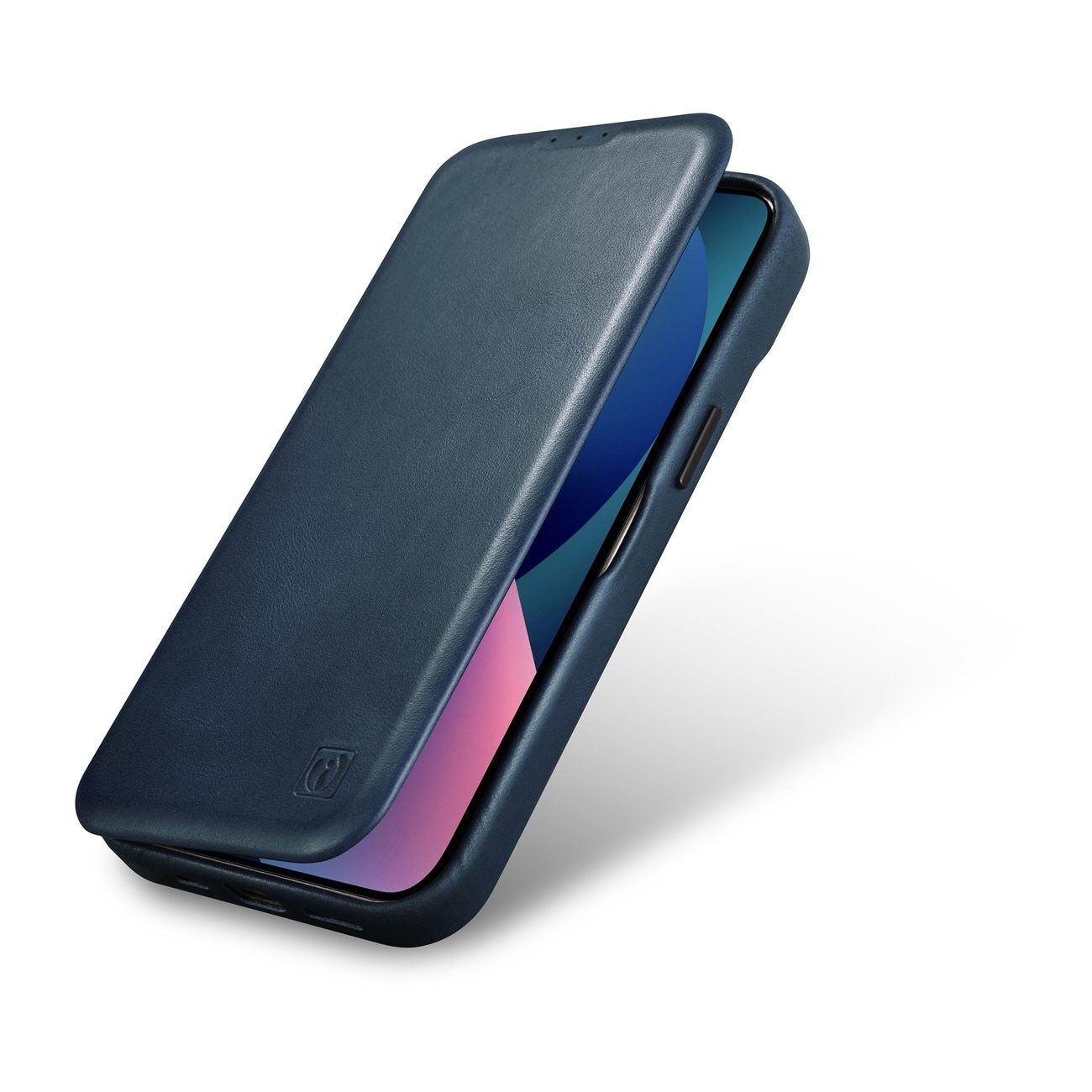 iCarer CE Oil Wax Leather Folio Case iPhone 14 Plus MagSafe Flip Etui Blue (AKI14220707-BU)