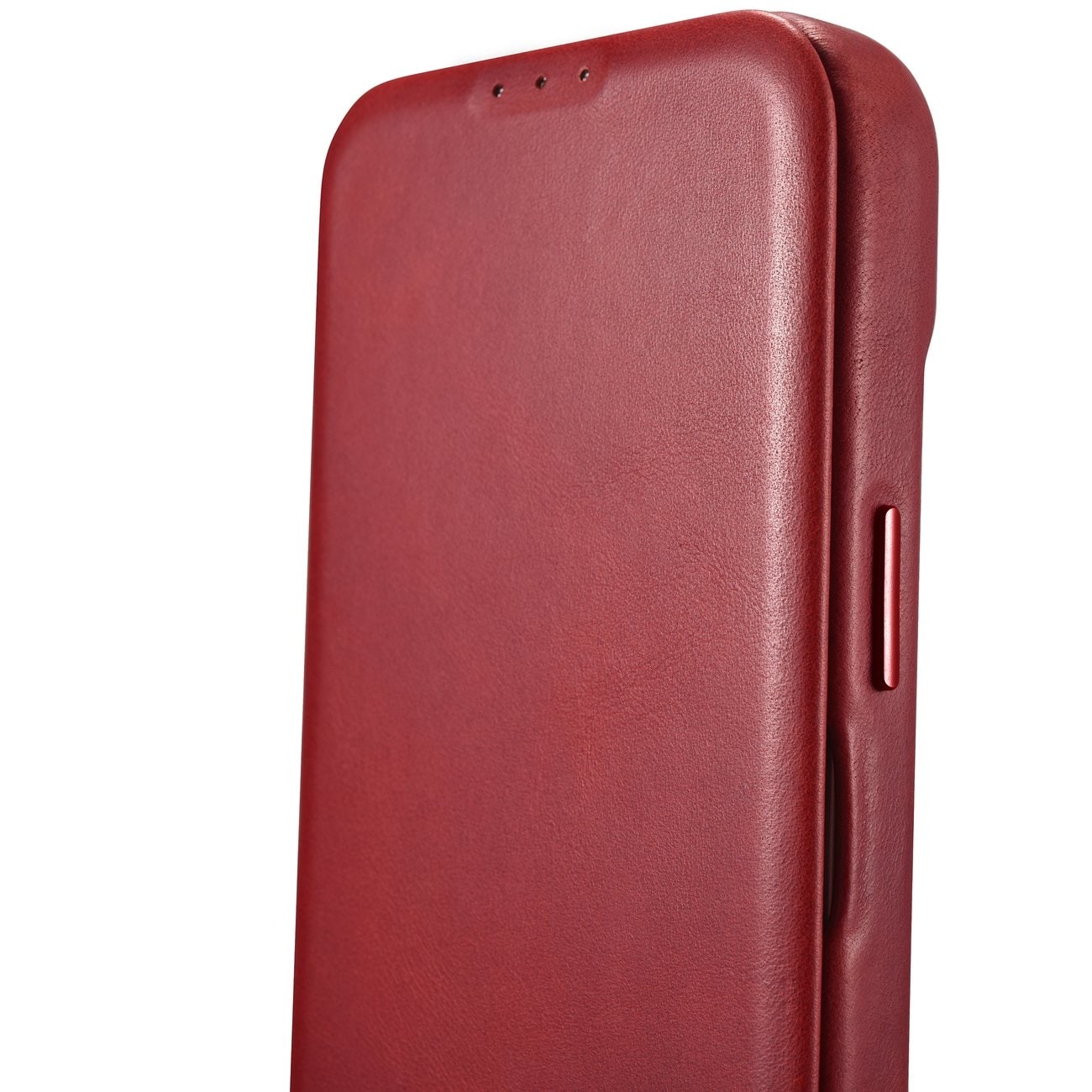 iCarer CE Oil Wax Premium Leather Folio Case for iPhone 14 Plus, Magnetic Flip, MagSafe, Red