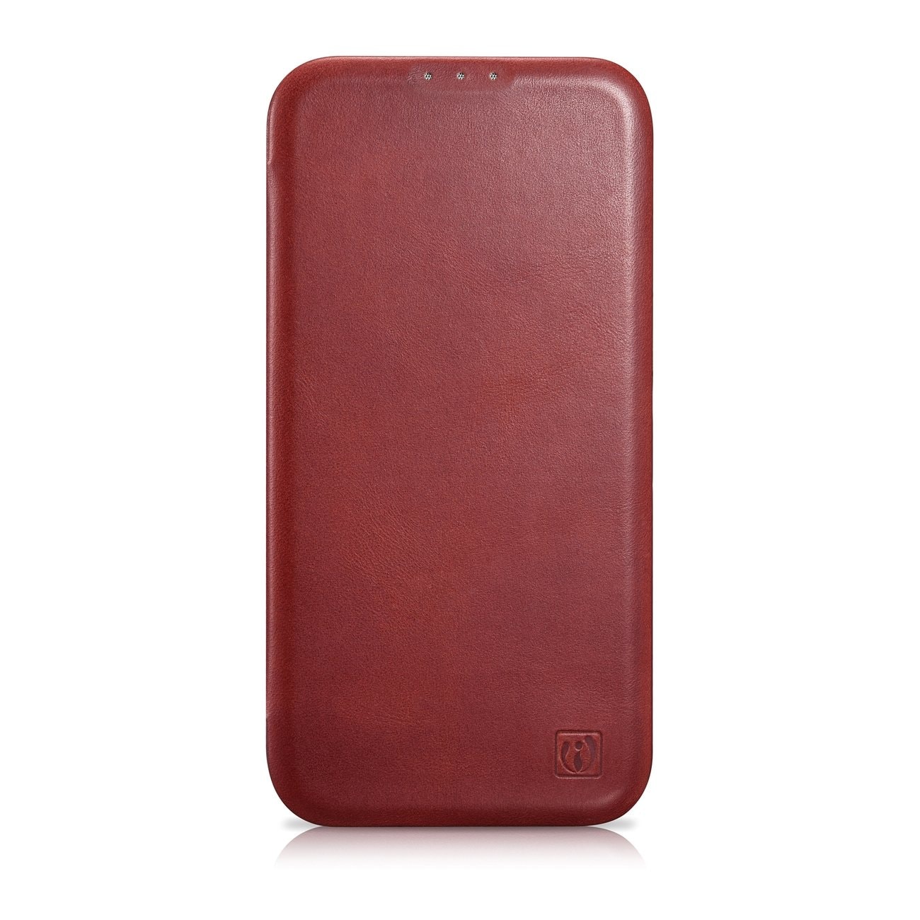 iCarer CE Oil Wax Premium Leather Folio Case for iPhone 14 Plus, Magnetic Flip, MagSafe, Red