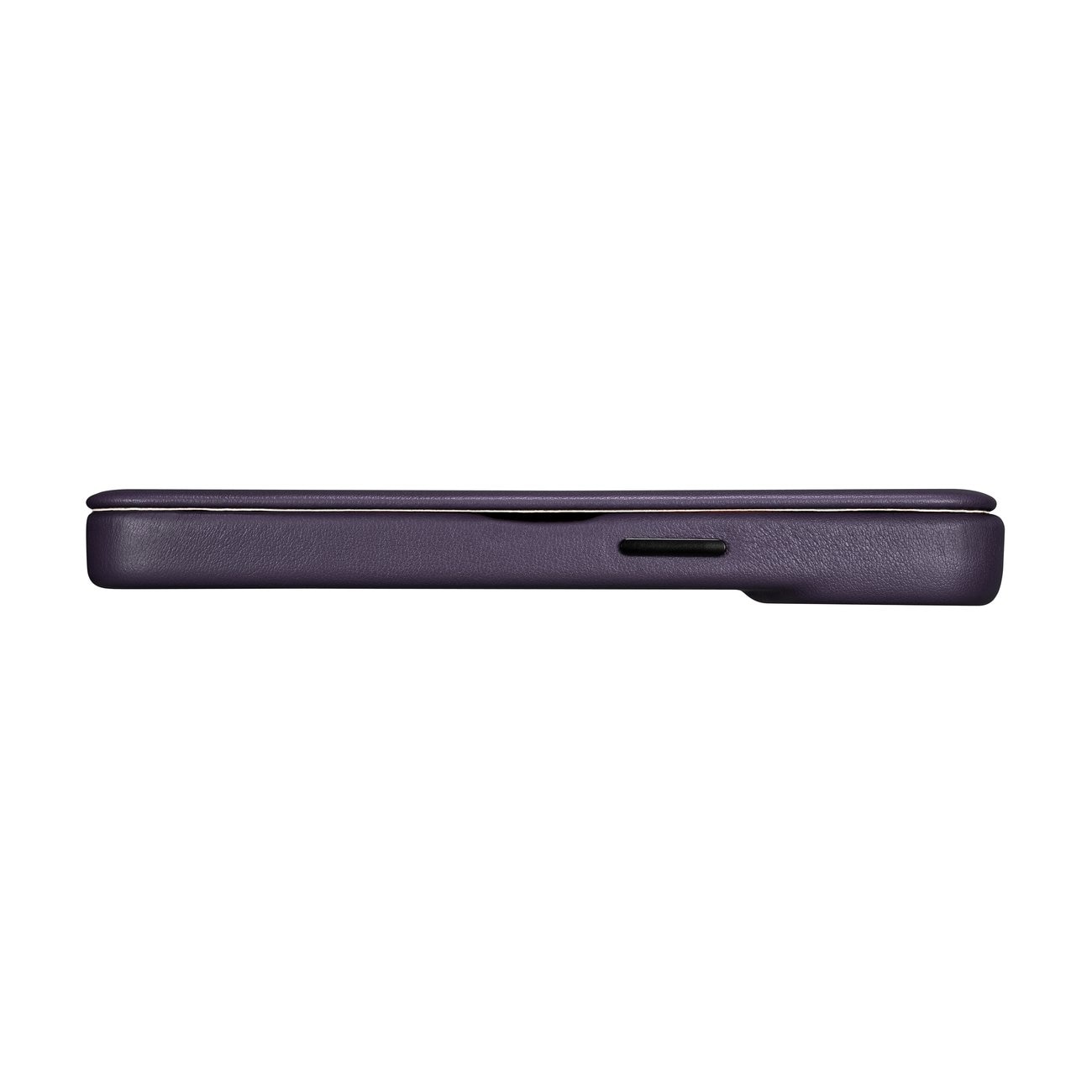iCarer CE Premium Leather Folio Case for iPhone 14 Plus, Magnetic Flip MagSafe, Dark Purple