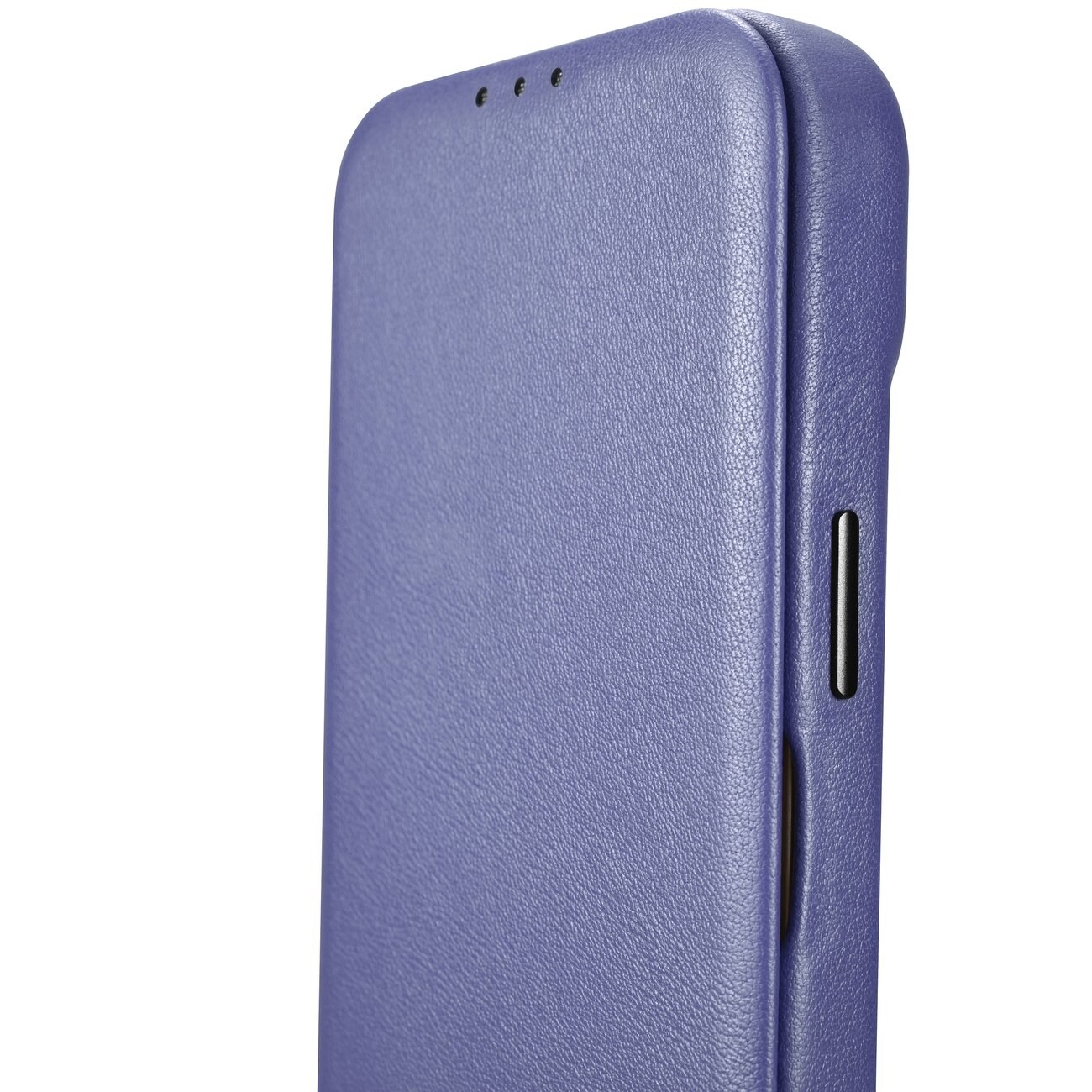 iCarer CE Premium Leather Folio Case for iPhone 14 Plus, Magnetic Flip, MagSafe, Light Purple