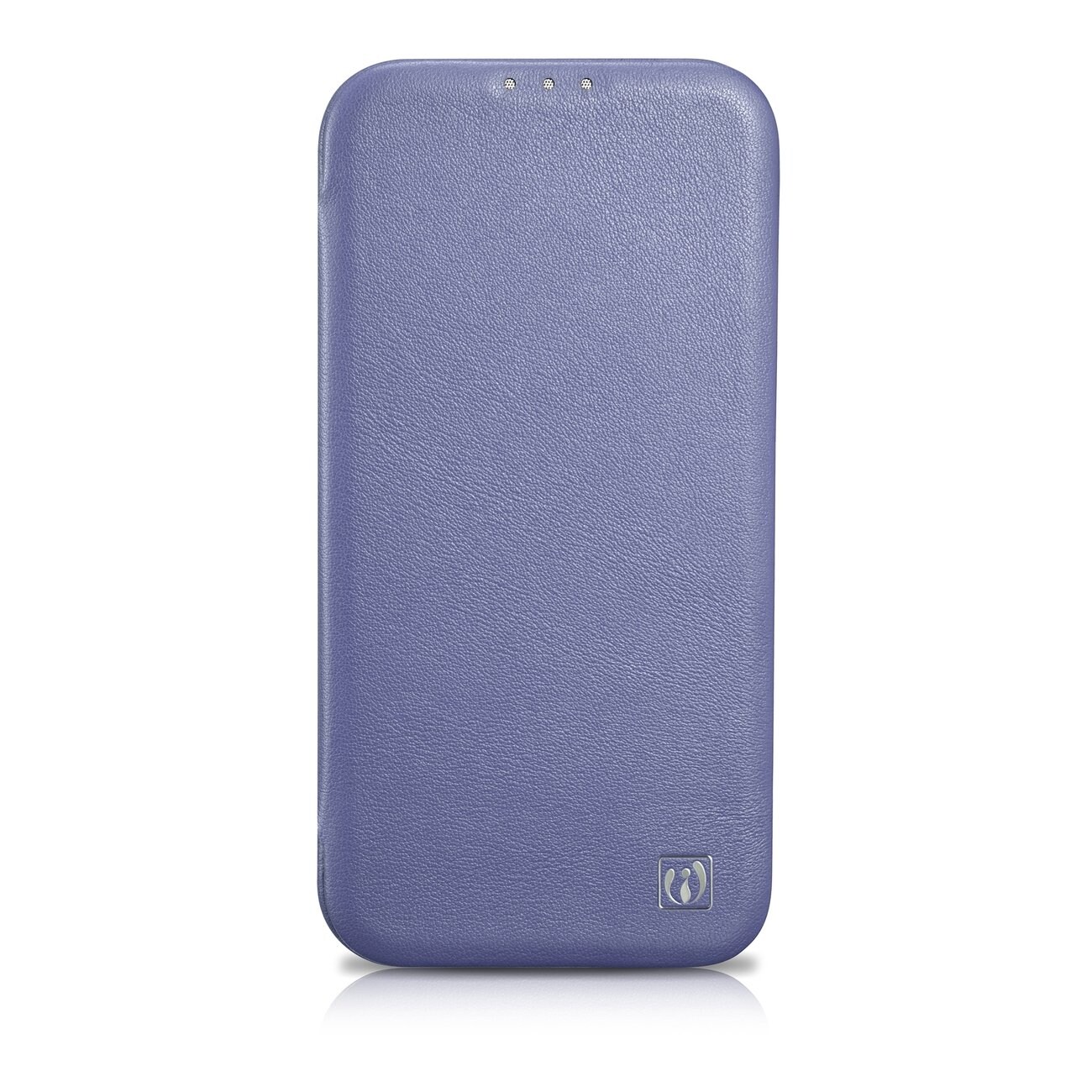 iCarer CE Premium Leather Folio Case for iPhone 14 Plus, Magnetic Flip, MagSafe, Light Purple