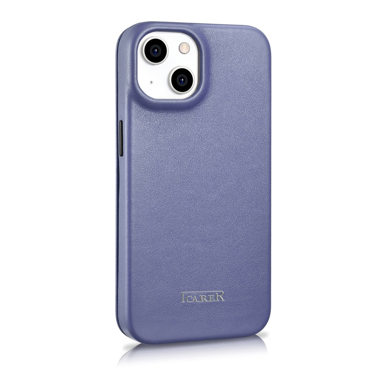iCarer CE Premium Leather Folio Case for iPhone 14 Plus, Magnetic Flip, MagSafe, Light Purple