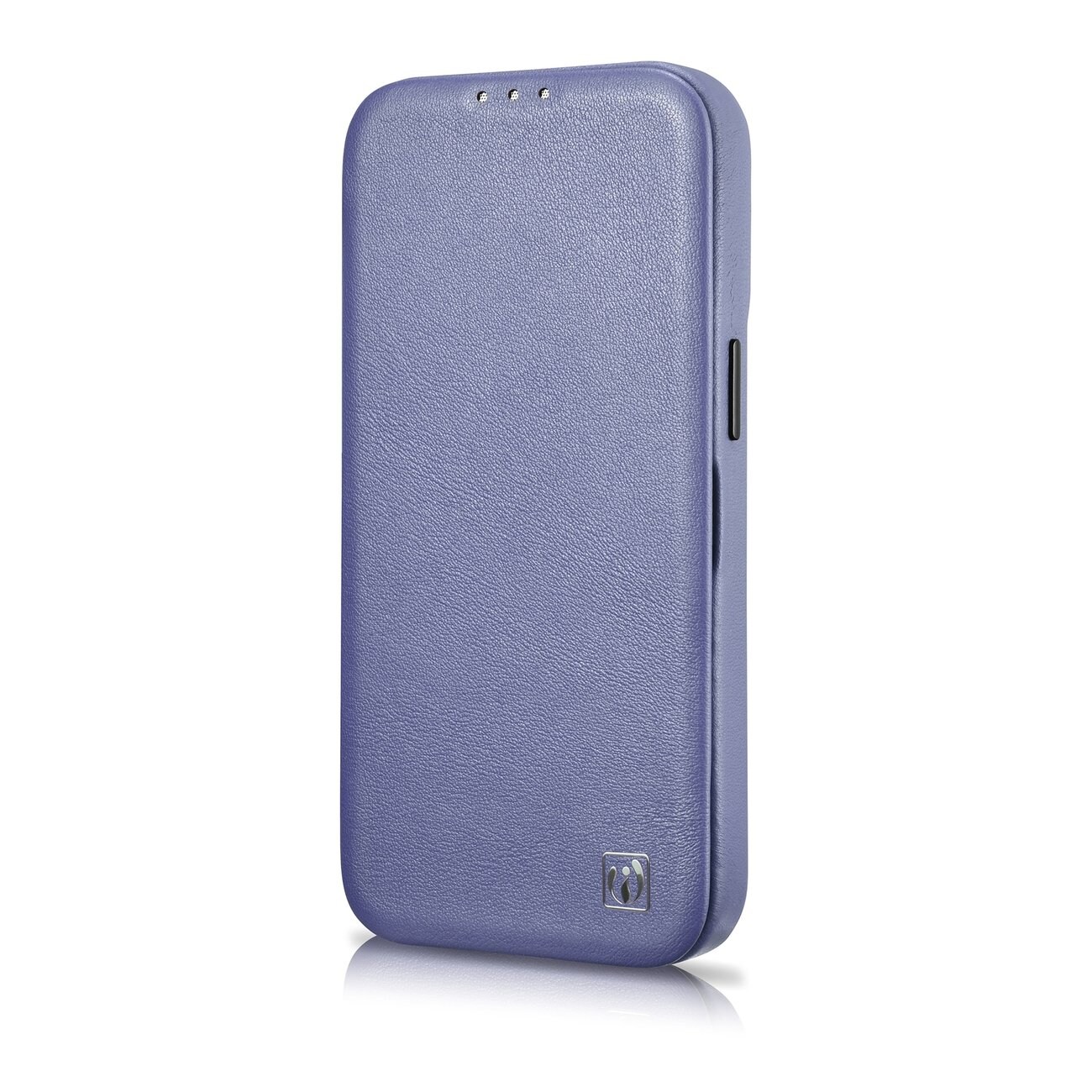 iCarer CE Premium Leather Folio Case for iPhone 14 Plus, Magnetic Flip, MagSafe, Light Purple