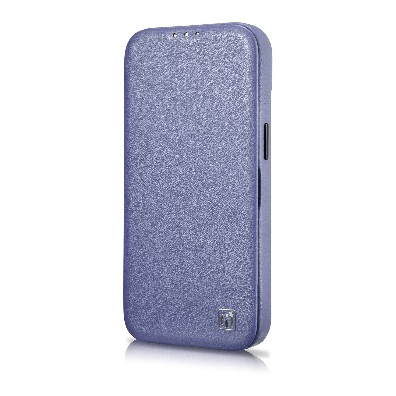 iCarer CE Premium Leather Folio Case for iPhone 14 Plus, Magnetic Flip, MagSafe, Light Purple