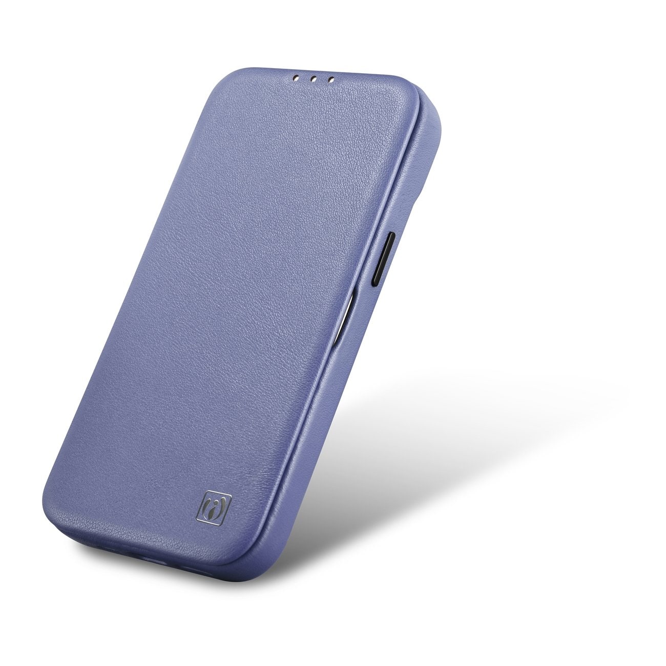iCarer CE Premium Leather Folio Case for iPhone 14 Plus, Magnetic Flip, MagSafe, Light Purple