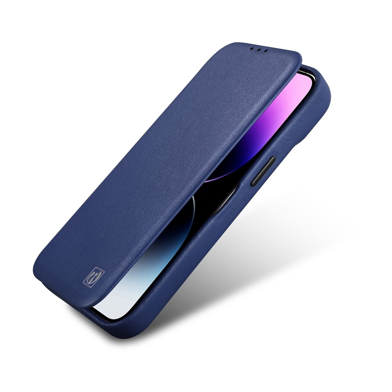 iCarer CE Premium Leather Folio Case for iPhone 14 Plus Magnetic Flip MagSafe Blue (WMI14220715-BU)