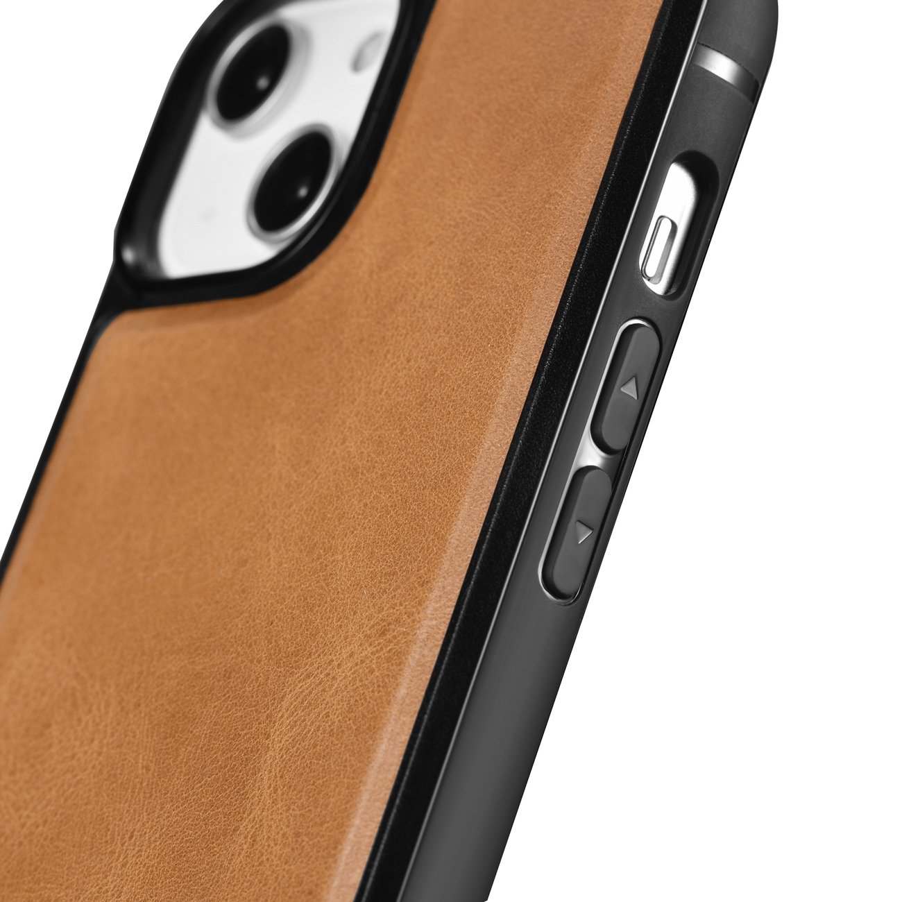 iCarer Leather Oil Wax-etui dækket med naturlæder til iPhone 14 Plus brun (WMI14220719-TN)