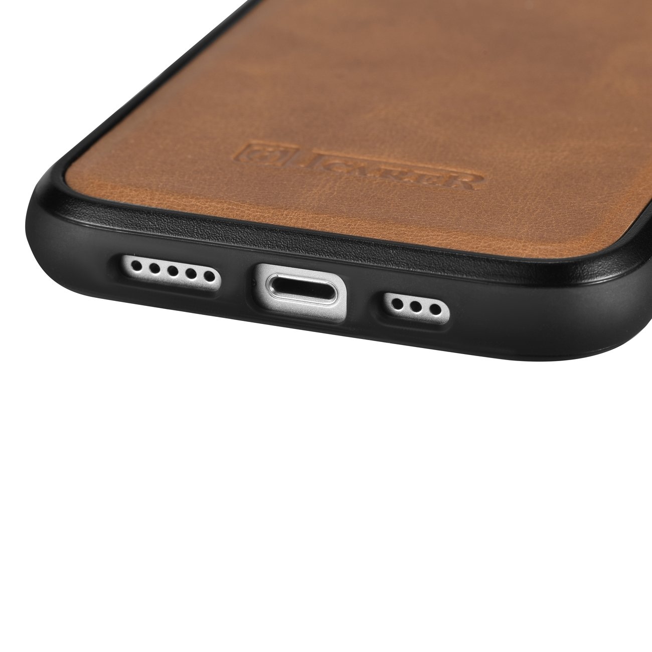 iCarer Leather Oil Wax-etui dækket med naturlæder til iPhone 14 Plus brun (WMI14220719-TN)