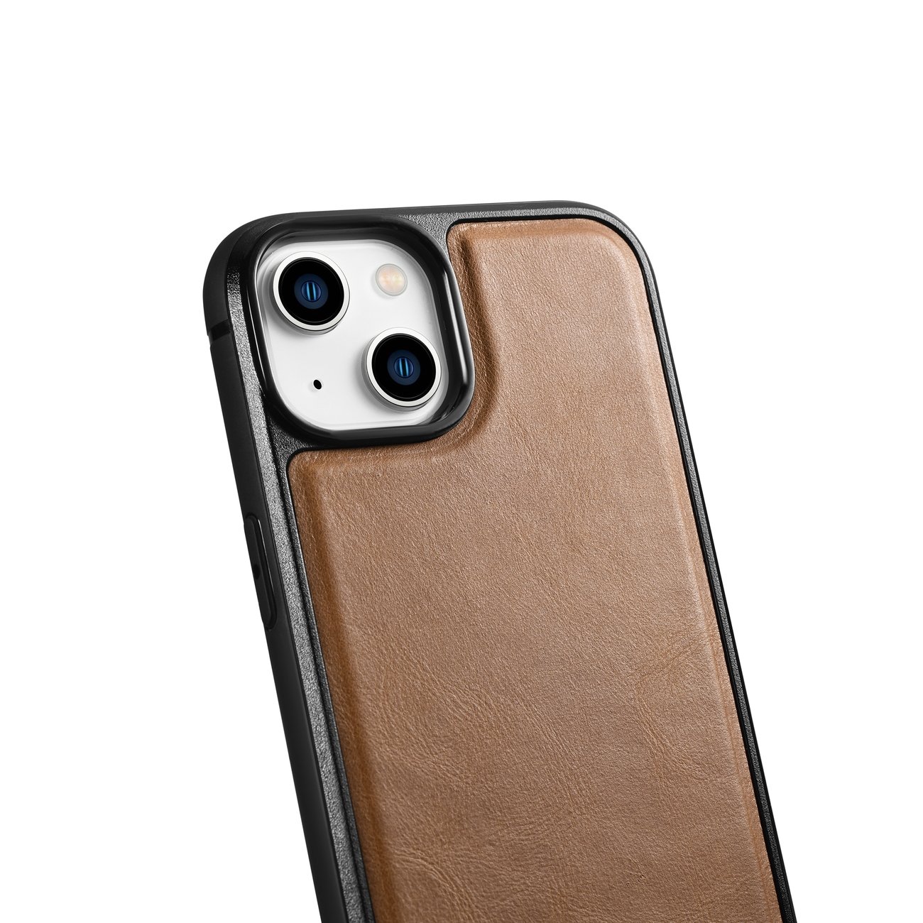 iCarer Leather Oil Wax-etui dækket med naturlæder til iPhone 14 Plus brun (WMI14220719-TN)