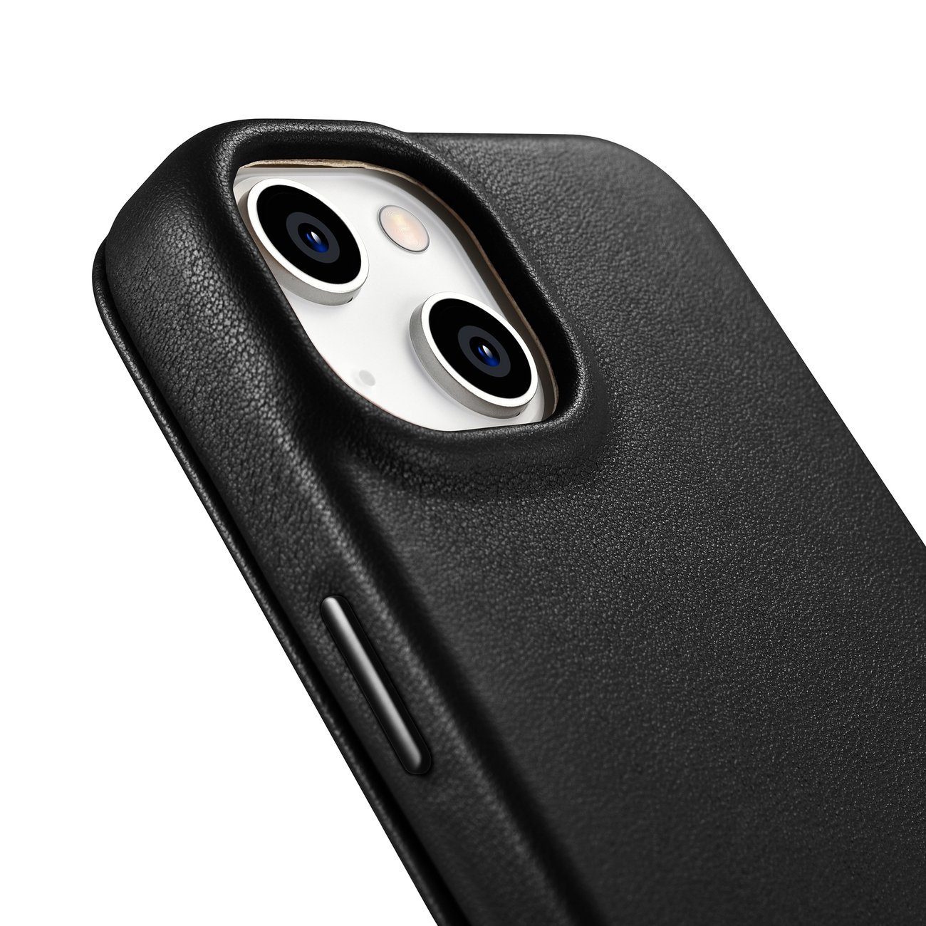 iCarer CE Premium Leather Folio Case for iPhone 14 Plus, Magnetic Flip, MagSafe (WMI14220715-BK)