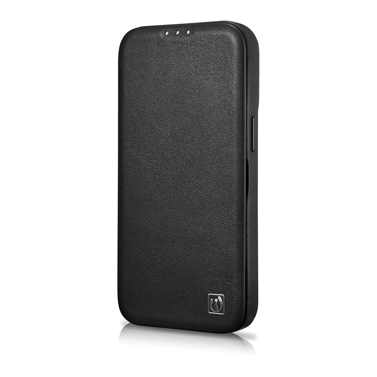 iCarer CE Premium Leather Folio Case for iPhone 14 Plus, Magnetic Flip, MagSafe (WMI14220715-BK)