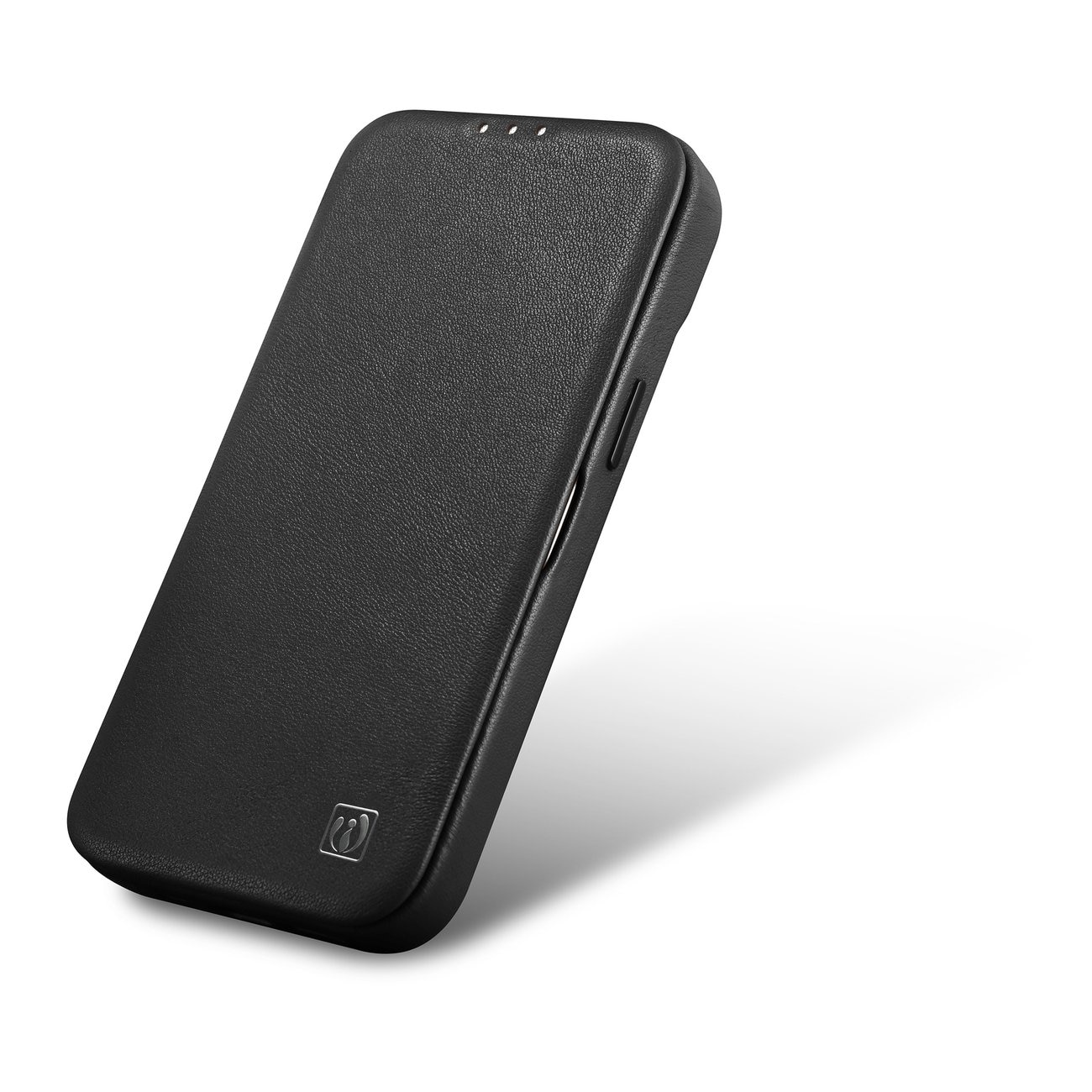 iCarer CE Premium Leather Folio Case for iPhone 14 Plus, Magnetic Flip, MagSafe (WMI14220715-BK)