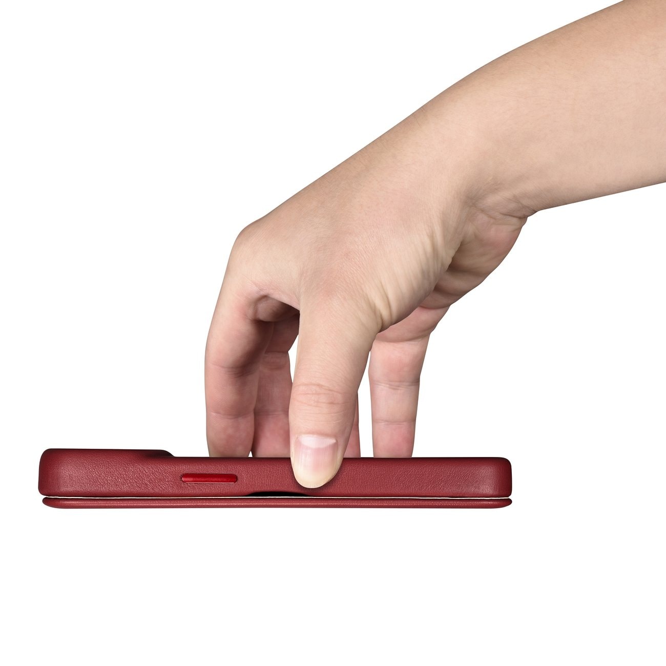 iCarer CE Premium Leather Folio Case for iPhone 14 Plus Magnetic Flip MagSafe Red (WMI14220715-RD)