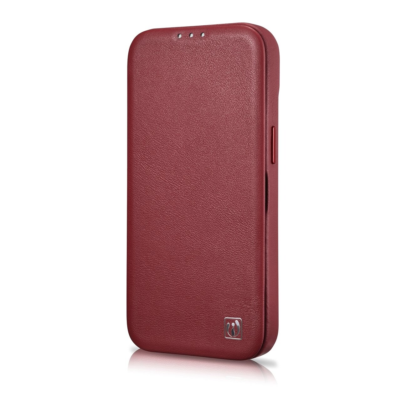 iCarer CE Premium Leather Folio Case for iPhone 14 Plus Magnetic Flip MagSafe Red (WMI14220715-RD)