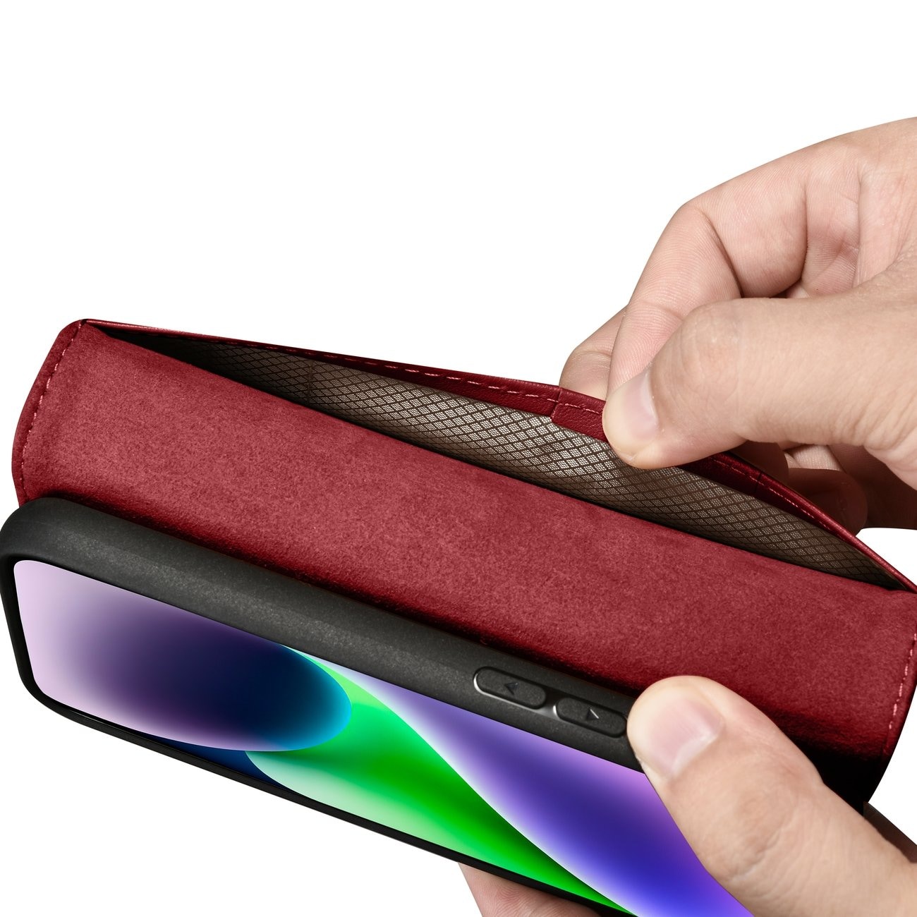 iCarer Wallet Case 2in1 Cover iPhone 14 Plus Anti-RFID Læder Flip Cover Rød (WMI14220727-RD)