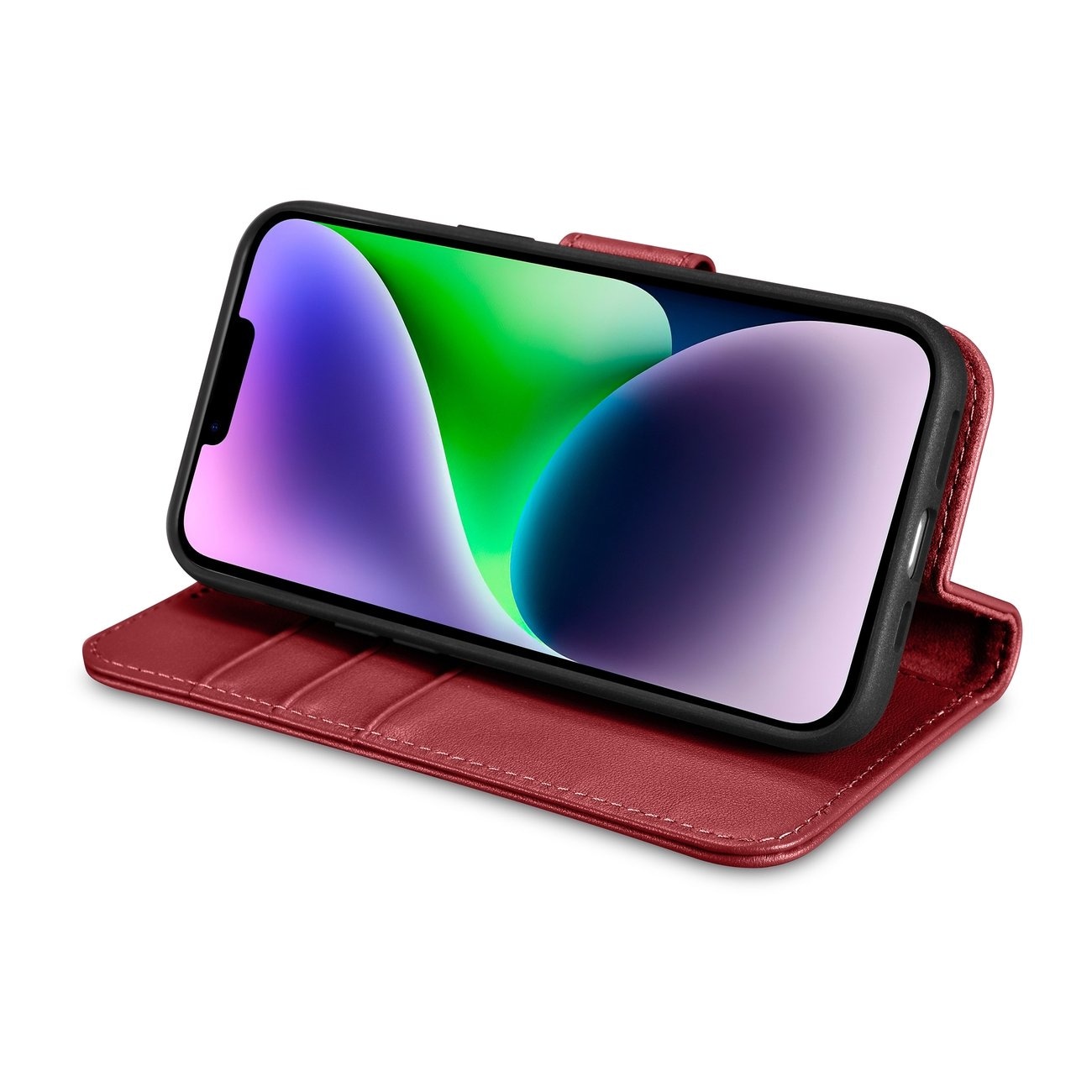 iCarer Wallet Case 2in1 Cover iPhone 14 Plus Anti-RFID Læder Flip Cover Rød (WMI14220727-RD)
