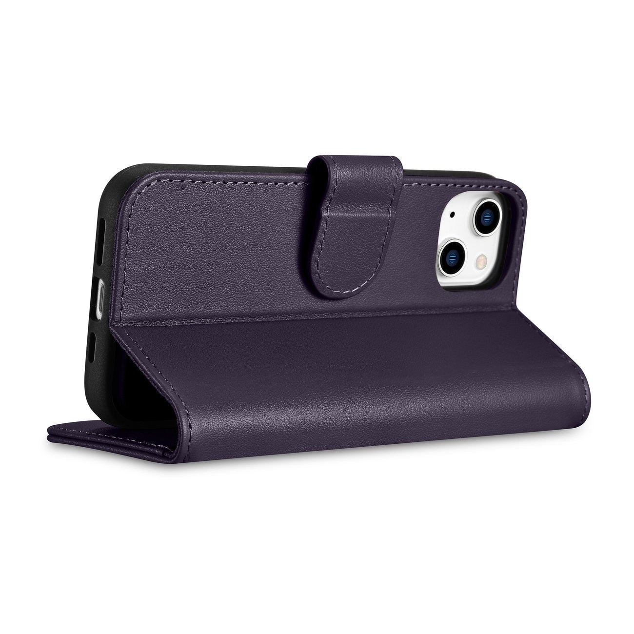iCarer 2in1 Wallet Case for iPhone 14 Plus Anti-RFID Leather Flip Dark Purple (WMI14220727-DP)
