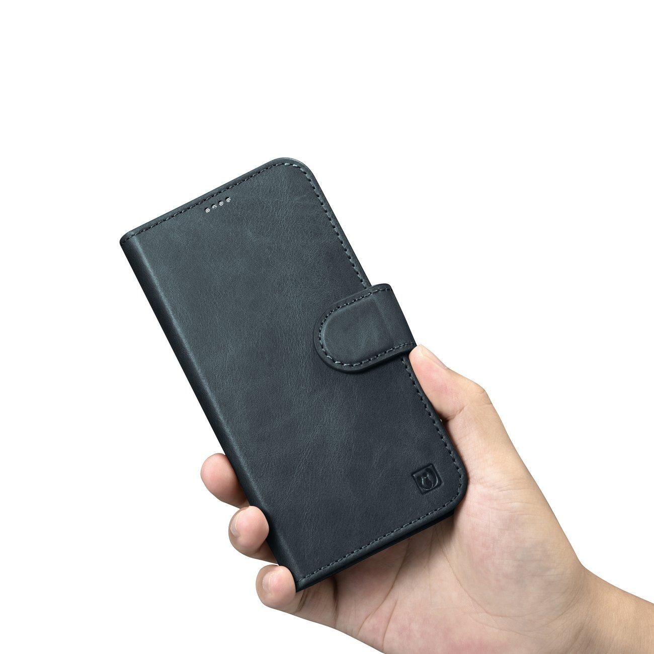 iCarer 2in1 Oil Wax Wallet Case for iPhone 14 Plus Anti-RFID Leather Flip Blue (WMI14220723-BU)