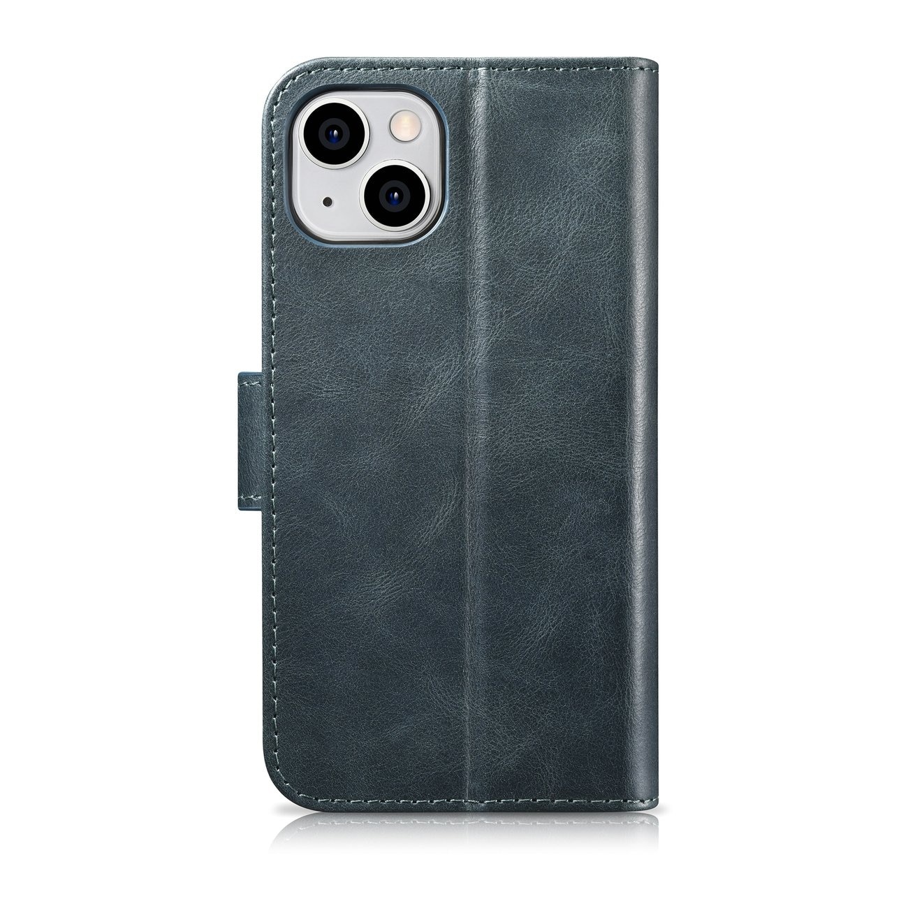 iCarer 2in1 Oil Wax Wallet Case for iPhone 14 Plus Anti-RFID Leather Flip Blue (WMI14220723-BU)