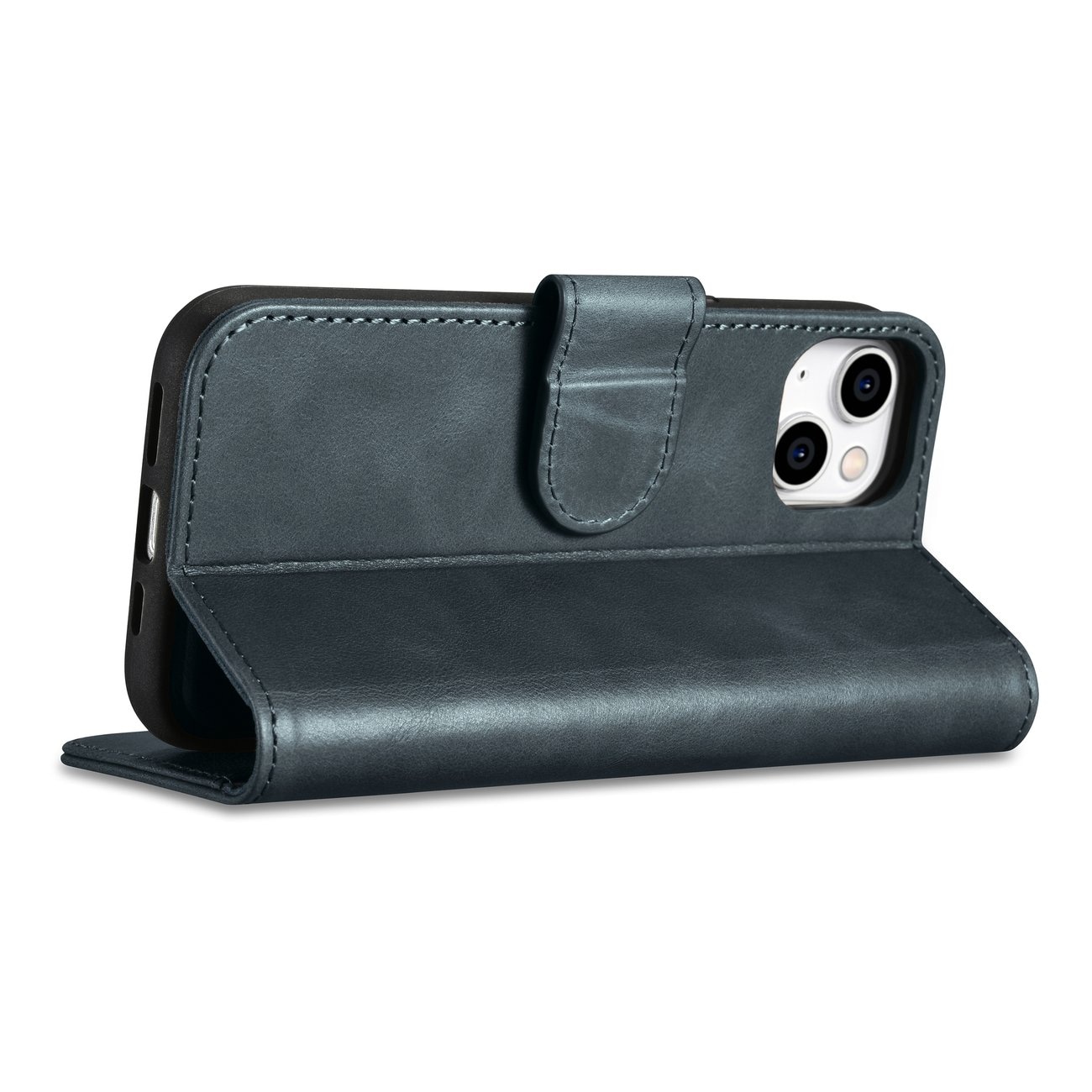 iCarer 2in1 Oil Wax Wallet Case for iPhone 14 Plus Anti-RFID Leather Flip Blue (WMI14220723-BU)