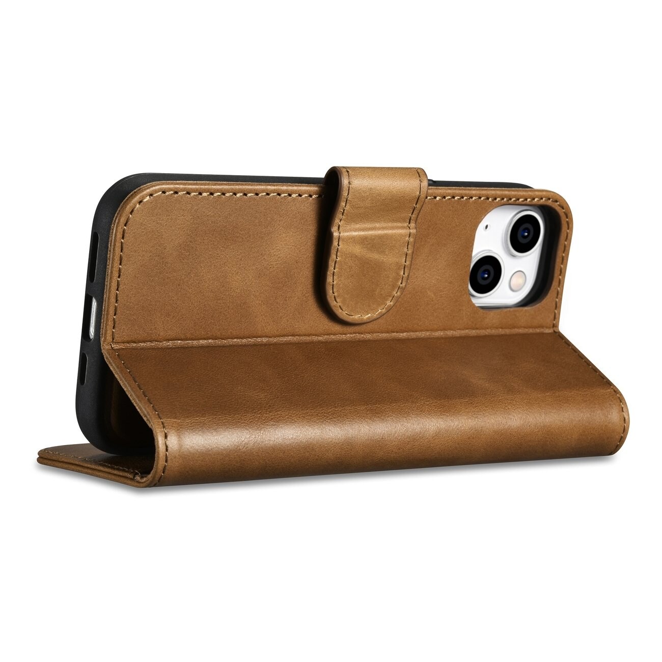 iCarer 2in1 Oil Wax Wallet Case iPhone 14 Plus Anti-RFID Leather Flip Brown (WMI14220723-TN)