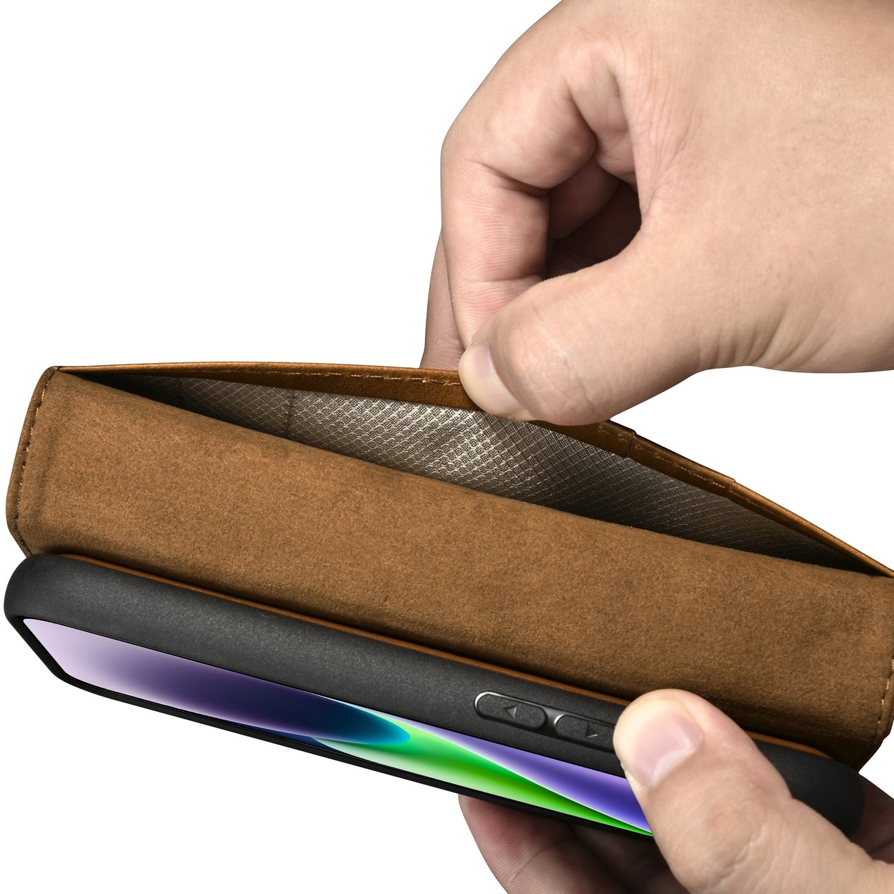 iCarer 2in1 Oil Wax Wallet Case iPhone 14 Plus Anti-RFID Leather Flip Brown (WMI14220723-TN)