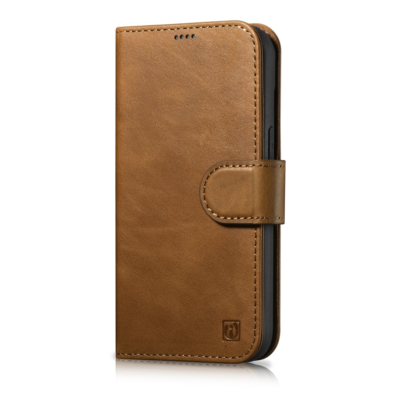 iCarer 2in1 Oil Wax Wallet Case for iPhone 14 Pro Max Leather Flip Cover Anti-RFID Brown