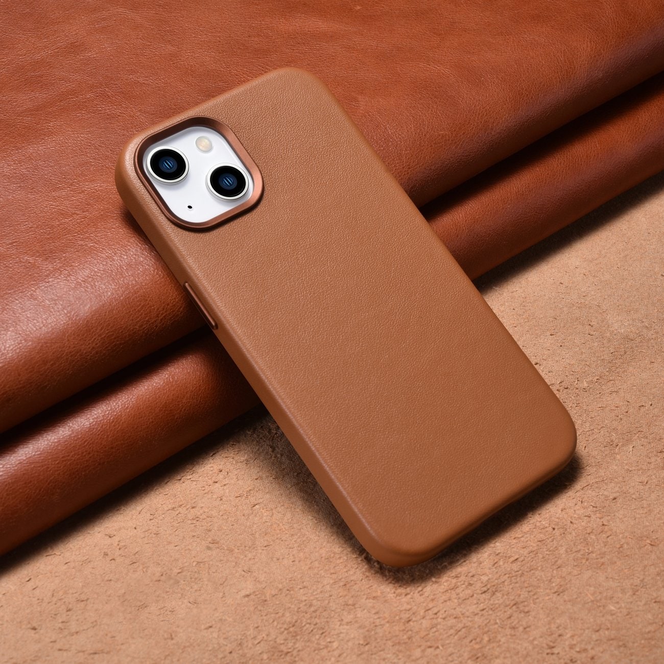 iCarer Case Lædercover til iPhone 14 Plus Brun (MagSafe-kompatibel)