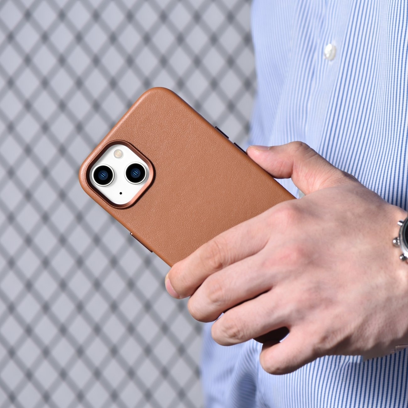iCarer Case Lædercover til iPhone 14 Plus Brun (MagSafe-kompatibel)