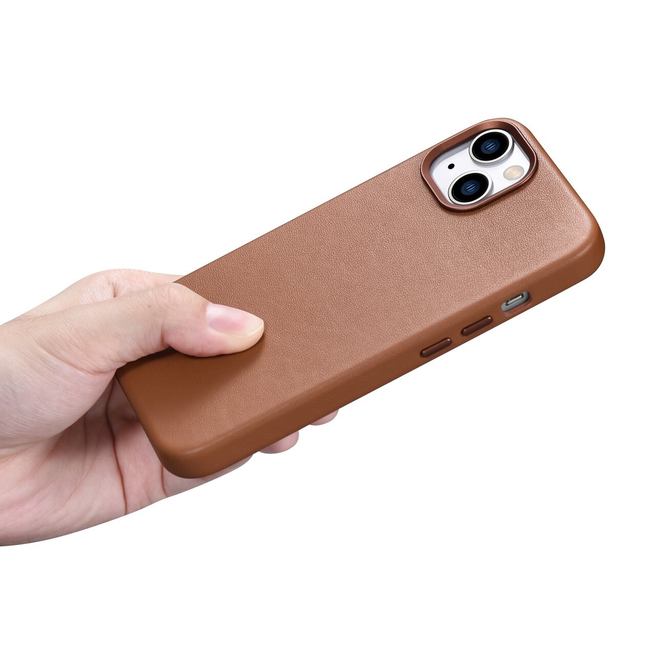 iCarer Case Lædercover til iPhone 14 Plus Brun (MagSafe-kompatibel)