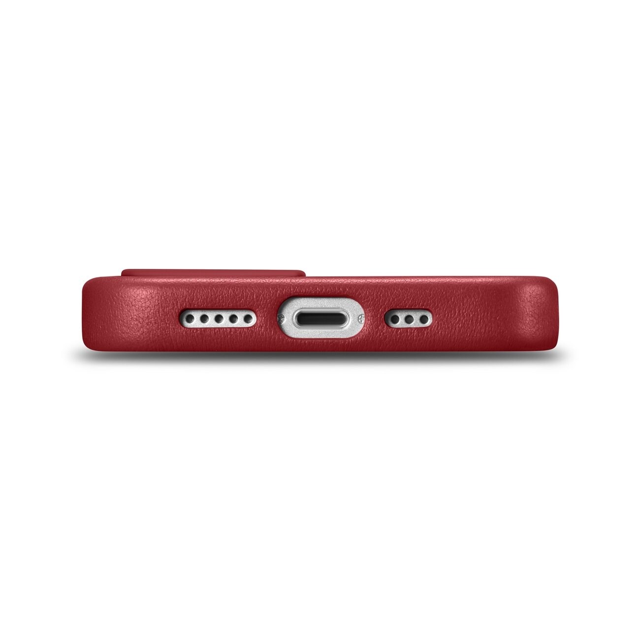 iCarer Case Læderetui i naturlæder til iPhone 14 Plus rød (kompatibel med MagSafe)