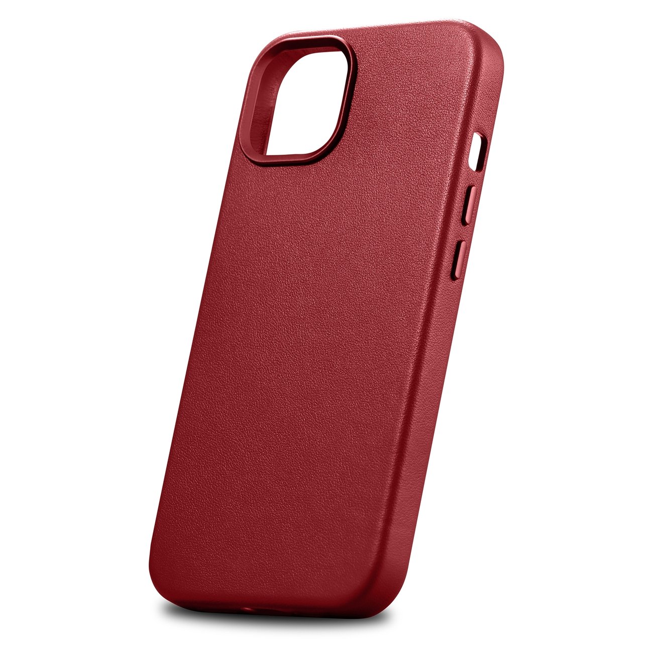 iCarer Case Læderetui i naturlæder til iPhone 14 Plus rød (kompatibel med MagSafe)