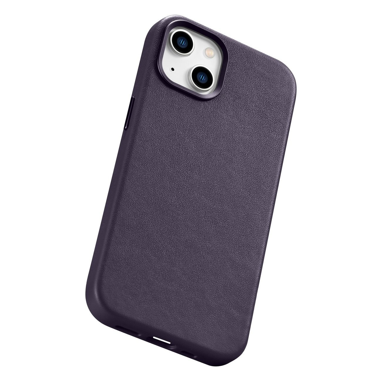 iCarer Case Lædercover til iPhone 14 Plus Mørk Lilla (MagSafe-kompatibel)