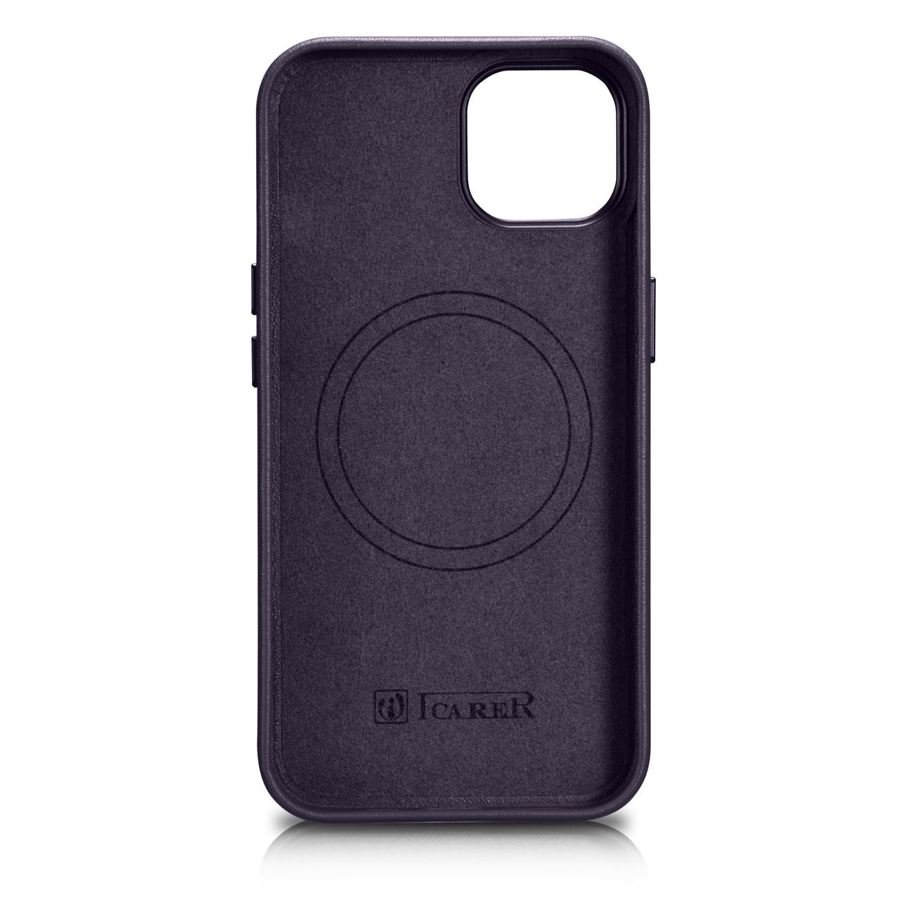 iCarer Case Lædercover til iPhone 14 Plus Mørk Lilla (MagSafe-kompatibel)